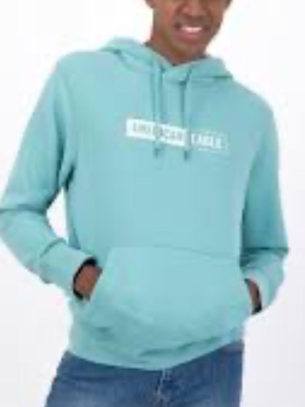 American Eagle turquoise blue hooded long sleeve sweatshirt unisex. Small